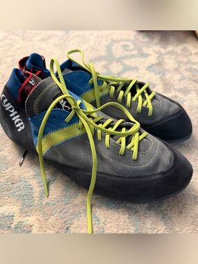 Cypher Prefix Rock Climbing Shoes Gray/Blue/Lime Men’s 11.5 / EU 45